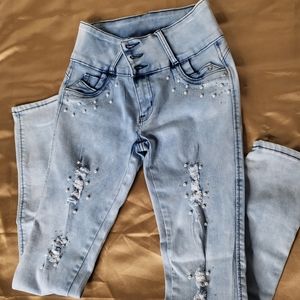 Acid wash Colombian jeans